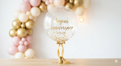 L'Éclat — exemple Joyeux Anniversaire Chloé confettis or · Effervéa